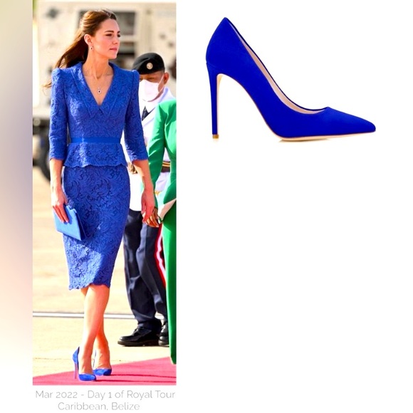Ann Taylor Suede Pumps in Royal Blue, 3.5" heel, Sz 8 I Like Princess Kate !! - Picture 1 of 9